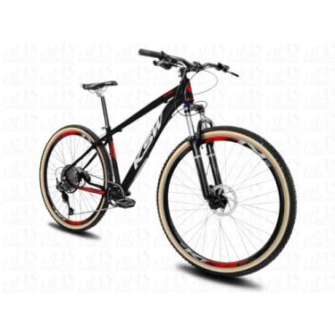 Imagem de Bicicleta Aro 29 KSW XLT100 Com 12 Toda Relação 1x12 Completa Absolute Catraca 11/52 dentes Freio Hidraulico Suspensão com trava,15,Preto Branco Vermelho