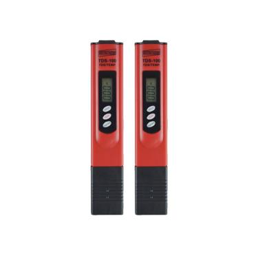 Imagem de Kit 2 Medidor Totais Sólidos Dissolvidos Dureza D´Água Ppm Temperatura Tipo Caneta Tds-100 Portátil Instrutherm Estojo