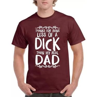 Imagem de Camiseta para pai Thanks for Being Less of a Dick Than My Real Dad Funny Fathers Day, Vinho tinto, 3G