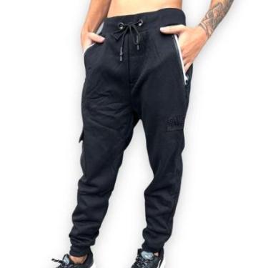 Imagem de Calça Moletom Flanelada Cargo Original Com Punho Inverno-Masculino