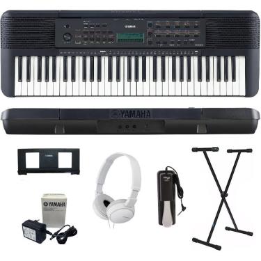 Imagem de Teclado Arranjador Yamaha psr- E283 61 teclas + Suporte + Pedal + Fone Branco