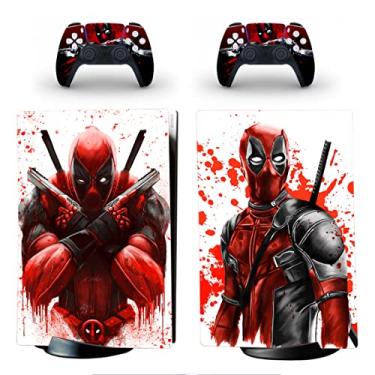 Imagem de JOCHUI Standard Digital Console Skin Controllers Sticker Decals Compatible with PS5 Digital Console Red