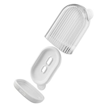 Imagem de IEUDNS Suporte de sabão do recipiente do sabão do curso com tampa, caixa portátil do sabão do curso da limpeza fácil, saboneteira do banheiro para o curso do