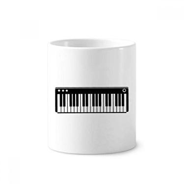 Imagem de Electric Piano Music Vitality Sounds suporte de caneta escova de dentes caneca branca de cerâmica 355 ml