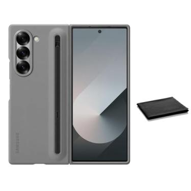 Imagem de Samsung Capa para Galaxy Z Fold6 S Pen - Capa protetora ultrafina com compartimento S-Pen integrado, material de policarbonato leve, durável, compatível com Galaxy Z Fold6 (cinza)