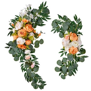 Imagem de menolana Arranjo Floral Pendurado para Decoração de Casamento - Flores Naturais e Elegantes, Laranja