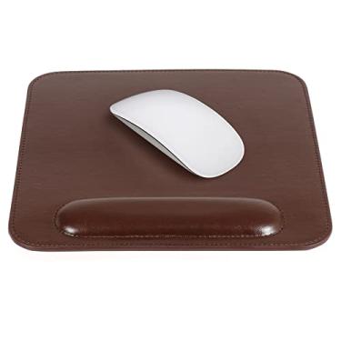 Imagem de Londo Mouse pad de couro com descanso de pulso – suporte ergonômico, base antiderrapante, superfície lisa