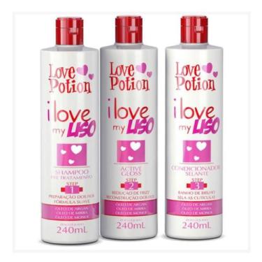 Imagem de Kit 3 passos i love my liso 240ml - love potion - Love Potion 