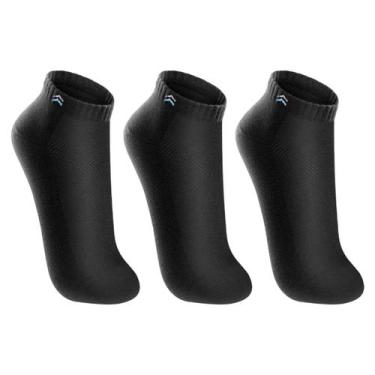 Imagem de Kit 3 Pares de Meias Up 3225 Cano Curto Algodão - Preto - QLC SPORT, 3