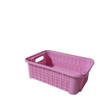 Imagem de Kit 3 Pote Empilhável cesto organizador - TF Injetados, Rosa bebe