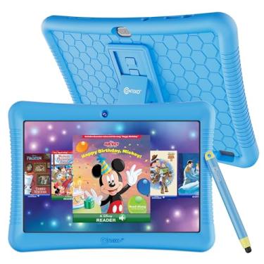 Imagem de Contixo Tablet infantil Android de 10 polegadas de 32 GB - Inclui mais de 80 livros de histórias da Disney (valor de US$350), controles parentais, capa à prova de crianças com suporte e caneta stylus