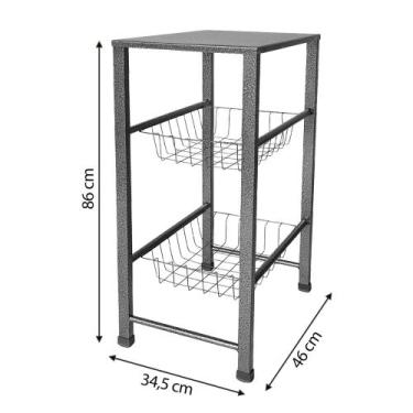 Imagem de Fruteira Suporte Microondas Chapa com Cestos Fixos 1069 - Wrm Metal, T