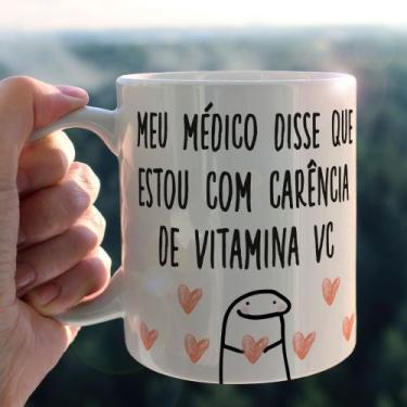 Imagem de Caneca porcelana flork meu médico disse que estou com carência de vita