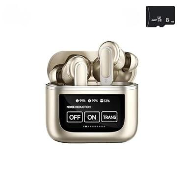 Imagem de XIA0MI V8 PRO ANC + ENC Bluetooth5.3 Fone de Ouvido Bluetooth com Visor Digital Touch LCD, Microfone, Mostrador Digital, Resistente à Água, Intra-auricular (Dourado)