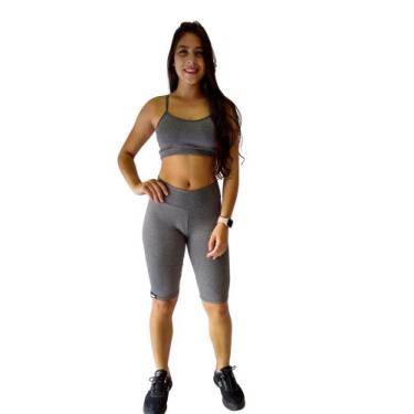 Imagem de bermuda ciclista feminina leg academia - TB modas, Cinza, M