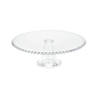 Imagem de Prato 31 cm para bolo de cristal transparente com pé Pearl Wolff - 296