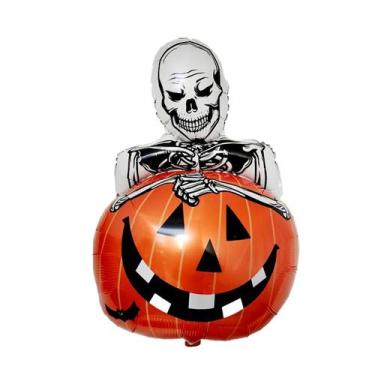 Imagem de BALÃO ABOBORA PIRATA Halloween - abobora e caveira 50 unidd - Royal To