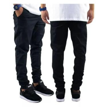 Imagem de Calça Masculina Skinny Jogger Preta Jeans Com Lycra - GBGSPORTS, Preto
