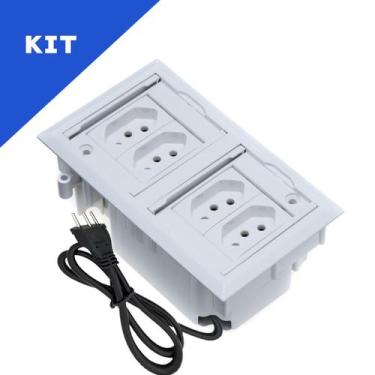 Imagem de Kit Caixas De Tomadas 4 Blocos Com 4 Tomadas 10A Branco - CONNECT CAIX