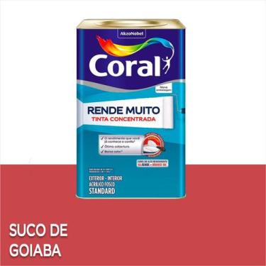 Imagem de Tinta Acrílica Coral Rende Muito Standard Fosco 16L, Suco de Goiaba