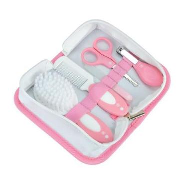 Imagem de Kit Higiene com Necessaire Infantil Pimpolho 5 peças, Rosa