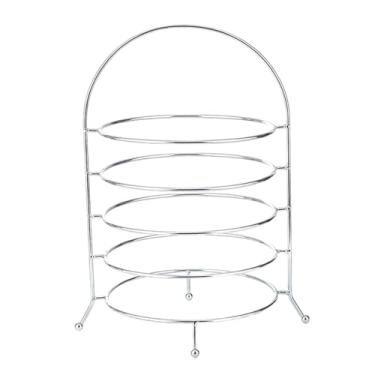 Imagem de ＫＬＫＣＭＳ Expositor decorativo de sobremesas, mesa de sobremesas, rack de frutas, prateleira de bolo, suporte de cupcake, exibição de doces de frutas para, Prata de 5 camadas