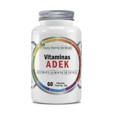 Imagem de Complexo Vitaminas Adek A, D, E, K 60 Cápsulas 500mg - Flora nativa do