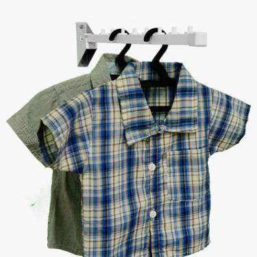 Imagem de Varal de parede cabideiro articulado em alumínio - Varais Store, Branc