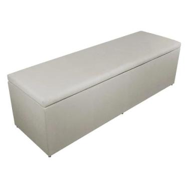 Imagem de Báu Calçadeira Eva 90cm Suede Bege - Vallisa Decor