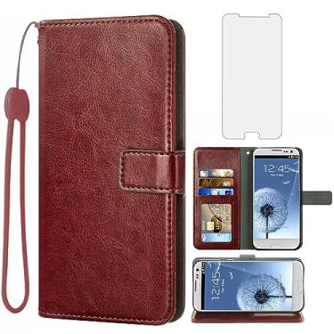 Imagem de Asuwish Capa carteira compatível com Samsung Galaxy S3, protetor de tela de vidro temperado e capa flip de couro, suporte para cartão, acessórios de celular, capas para celular para galaxy3 S III