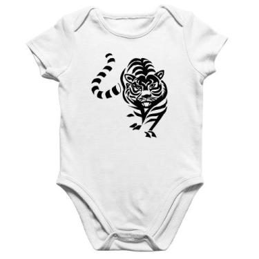 Imagem de Body Bebê Algodão Tigre Traços - Foca na Moda, Branco, P