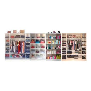 Imagem de Kit Closet Armário Colméia Cabideiro Prateleira = 4 Armários - Magia M