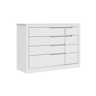 Imagem de Cômoda Infantil 5 Gavetas com Fraldário Cléo Branco Carolina Baby