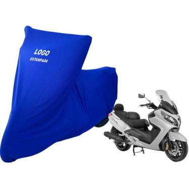 Imagem de Capa Para Cobrir Moto DafraMaxsym 400i Com Logo - Mz, Azul