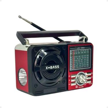 Imagem de Rádio Portátil Am Fm A Pilha E Energia Usb Bluetooth - Kapbom, Vermelh