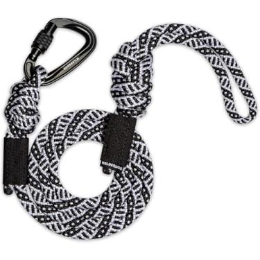 Imagem de Wilderdog Coleira para cães com mosquetão grande de corda de escalada - preto e branco - 1,5 m
