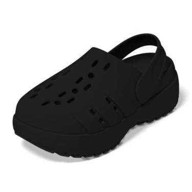 Imagem de adidas Sandália feminina Adilette Clog Platform esportiva, Preto/Preto/Preto, 34