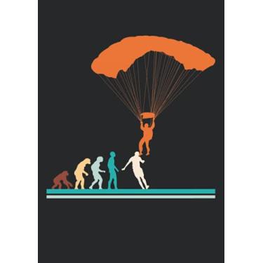 Imagem de Notizbuch A4 liniert mit Softcover Design: Skydiver Evolution Affe Mensch Fallschirmspringer Fallschirm: 120 linierte DIN A4 Seiten