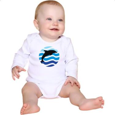 Imagem de Body intantil Animais marinhos Golfinho silhueta sunset - Alearts, P