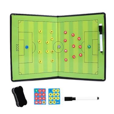 Imagem de Ranjaner Placa de treinamento de futebol, prancheta de treinadores de futebol, placa de futebol portátil com ímãs, marcador, borracha (verde, tamanho: 11,5 x 1,2 cm)