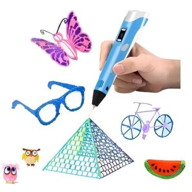Imagem de Caneta Mágica Impressora desenhos 3D realista +Refil Filamentos - ZEM
