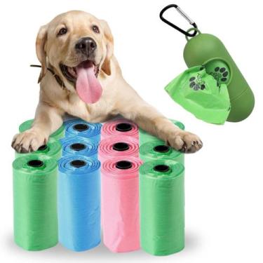 Imagem de Kit Cata Caca Com Porta Saquinho Para Cachorro Gato Pet 12 Rolos Refil