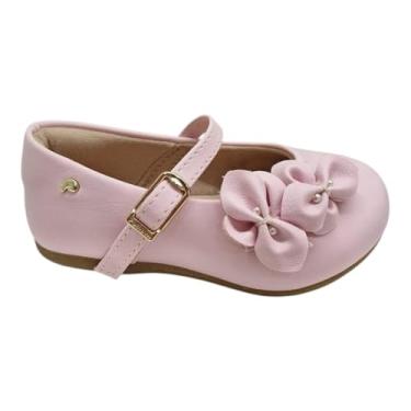 Imagem de Sapato Infantil Pampili Mini Angel Flores e Pérolas Rosa Suspiro (Rosa Suspiro, BR, Bebê, Numérico, PP, 16)