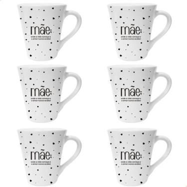 Imagem de Kit De 6 Xicaras De 110ml De Porcelana Dia Das Mães Mãe - Nine Persona
