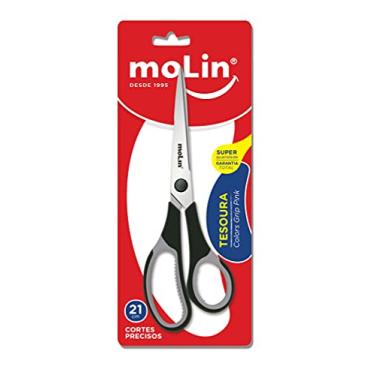 Imagem de Tesoura Office Grip 21cm, Molin 16078, Preto