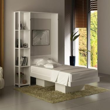 Imagem de Cama Articulada Solteiro 4 Prateleiras 2 Nichos CM8013 Branco Tecnomobili