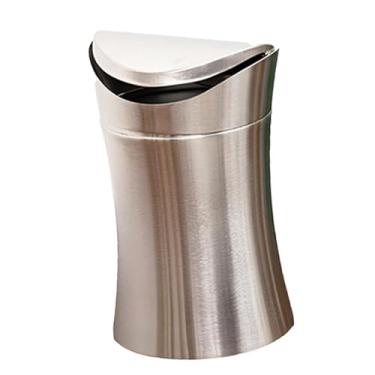Imagem de MYCENSE Lixeira de Lixeira de mesa Recipiente de lixo Tampa giratória Cesta de lixo Pequena lixeira para quarto Carro, Argento
