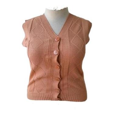 Imagem de Colete Feminino Plus Size Quente Lindo Grande Botões Inverno-Feminino