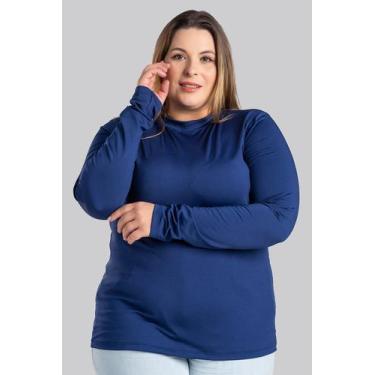 Imagem de Blusa Feminina Manga Longa Plus Size Térmica Peluciada - Serena, Marin