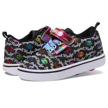 Imagem de Heelys Tênis de salto com rodas Girls Pro 20 X2 (criança pequena/adulto), preto/branco/arco-íris, 6, preto/branco/arco-íris, 6 Big Kid